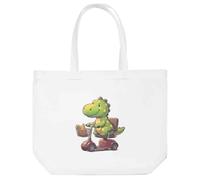 Azeeda 'Dinosaur Mobility Scooter' Shopping Tote Bag - White (BG00093558)