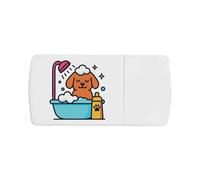 Azeeda 'Dog Bubble Bath' Pill Box with Tablet Splitter (PI00039243)
