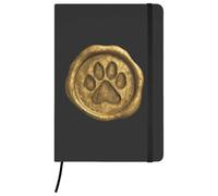 Azeeda 'Dog Paw Wax Seal' Ruled Notebook - Black, A5 (NB00101898) | Hardcover Lined Journal for School, Work, Writing, Notes and Gifts