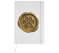 Azeeda 'Dog Paw Wax Seal' Ruled Notebook - White, A5 (NB00101897) | Hardcover Lined Journal for School, Work, Writing, Notes and Gifts