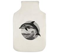 Azeeda 'Dolphin with Wave' Hot Water Bottle Cover (HW00049973)