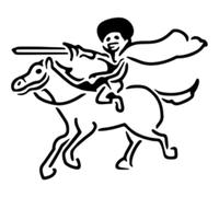 Azeeda 'Don Quixote' Reusable Stencil - Durable Decorative Template for Painting and Spraying on Walls, Tiles, Wood, Fabric & Craft Projects - S (A6) (WS00063591)