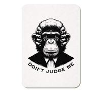 Azeeda 'Don't Judge Me Chimpanzee' Rectangular Fridge Magnet - Decorative Refrigerator & Whiteboard Magnet for Home, Kitchen or Office - 70mm x 49mm (FM00059821)