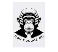 Azeeda 'Don't Judge Me Chimpanzee' Temporary Tattoo - Water Resistant, Skin-Safe, Non-Toxic Transfer (TO00089455)