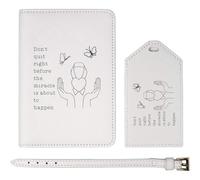 Azeeda 'Don't Quit Right Before The Miracle' Passport Cover & Luggage Tag Travel Set (PA00034820)