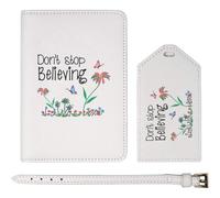 Azeeda 'Don't Stop Believing' Passport Cover & Luggage Tag Travel Set (PA00034455)