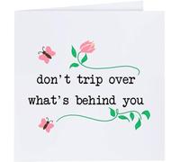 Azeeda 'Don't Trip Over What's Behind You' Blank Greeting Card (GC00083105)