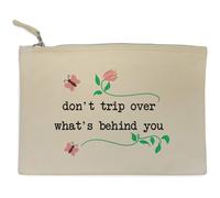 Azeeda 'Don't Trip Over What's Behind You' Canvas Clutch Bag/Accessory Case (CL00047724)