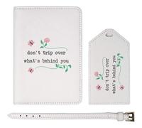 Azeeda 'Don't Trip Over What's Behind You' Passport Cover & Luggage Tag Travel Set (PA00038364)