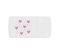 Azeeda 'Dots and Hearts Pattern' Pill Box with Tablet Splitter (PI00041418)