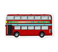 Azeeda 'Double-Decker Bus' White Premium Vinyl Decal Sticker - Waterproof, Durable & Easy to Apply - Ideal for Car Bumpers, Windows, Bins and More - Medium (100mm) (DW00057022)