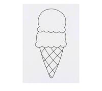 Azeeda 'Double Scoop Ice Cream Cone Outline' Temporary Tattoo - Water Resistant, Skin-Safe, Non-Toxic Transfer (TO00089141)