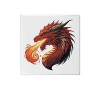 Azeeda 'Dragon Breathing Fire' 108mm Square Ceramic Tile (TD00042540)