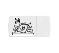 Azeeda 'Drawing Desk with Sketchbook and Pencils' Pill Box with Tablet Splitter (PI00037649)