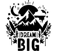 Azeeda 'Dream Big' Reusable Stencil - Durable Decorative Template for Painting and Spraying on Walls, Tiles, Wood, Fabric & Craft Projects - L (A4) (WS00055635)