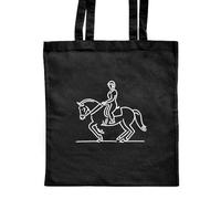 Azeeda 'Dressage Horse Rider' Classic Black Tote Shopper Bag (ZB00021103)