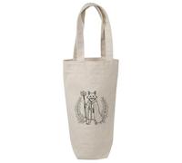 Azeeda 'Druid Fox' Wine Bottle Bag - Natural (BL00051572)