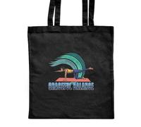 Azeeda 'Dynamic Yoga Stretching Posture' Classic Black Tote Shopper Bag (ZB00022535)