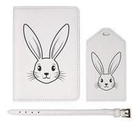 Azeeda 'Easter Bunny Face' Passport Cover & Luggage Tag Travel Set (PA00043228)