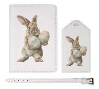 Azeeda 'Easter Bunny with Eggs' Passport Cover & Luggage Tag Travel Set (PA00042397)