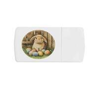 Azeeda 'Easter Bunny with Eggs' Pill Box with Tablet Splitter (PI00041958)