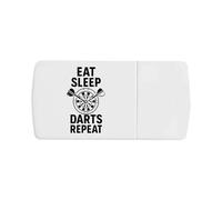 Azeeda 'Eat Sleep Darts Repeat' Pill Box with Tablet Splitter (PI00035495)