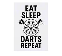 Azeeda 'Eat Sleep Darts Repeat' Temporary Tattoo - Water Resistant, Skin-Safe, Non-Toxic Transfer (TO00086709)