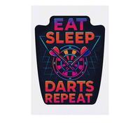 Azeeda 'Eat Sleep Darts Repeat' Temporary Tattoo - Water Resistant, Skin-Safe, Non-Toxic Transfer (TO00086711)