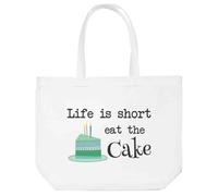 Azeeda 'Eat The Cake' Tote Shopping Bag For Life (BG00086347)