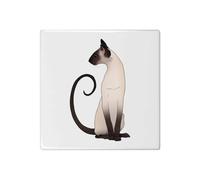 Azeeda 'Elegant Sitting Siamese Cat' 108mm Square Ceramic Tile (TD00034795)