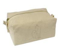 Azeeda 'Elegant Sitting Siamese Cat' Canvas Wash Bag/Makeup Case (CS00045499)