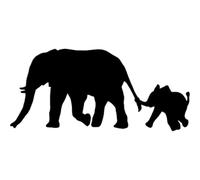 Azeeda 'Elephant & Calf Silhouette' Reusable Stencil - Durable Decorative Template for Painting and Spraying on Walls, Tiles, Wood, Fabric & Craft Projects - M (A5) (WS00033104)