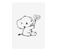 Azeeda 'Elephant With Heart Leaf' Poster - A5 Portrait (PP00375625)