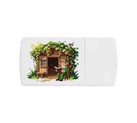 Azeeda 'Elf Reading Book Outside Cottage' Pill Box with Tablet Splitter (PI00041380)