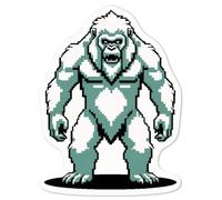 Azeeda 'Elusive Yeti' White Premium Vinyl Decal Sticker - Waterproof, Durable & Easy to Apply - Ideal for Car Bumpers, Windows, Bins and More - Medium (100mm) (DW00125501)