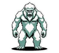 Azeeda 'Elusive Yeti' White Premium Vinyl Decal Sticker - Waterproof, Durable & Easy to Apply - Ideal for Car Bumpers, Windows, Bins and More - Large (210mm) (DW00125502)