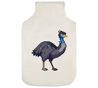 Azeeda 'Emu Pixel Art' Hot Water Bottle Cover (HW00047030)