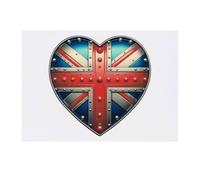 Azeeda 'Engineered Union Flag Heart' Temporary Tattoo - Water Resistant, Skin-Safe, Non-Toxic Transfer (TO00091495)