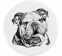 Azeeda 'English Bulldog Portrait' Button/Lapel Badges (BB065819) | Pin Back Badges for Clothes, Bags, Accessories and Gifts