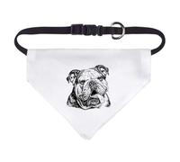 Azeeda 'English Bulldog Portrait' Pet Bandana - White, S (PD00086287)