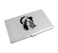 Azeeda 'English Bulldog Wearing Santa Hat' Business Card Holder/Credit Card Wallet (CH00051839)