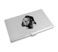 Azeeda 'English Bulldog Wearing Santa Hat Portrait' Business Card Holder/Credit Card Wallet (CH00051846)