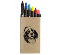 Azeeda 'English Springer Spaniel Wearing Santa Hat' Coloured Crayon Set (CY00039339)