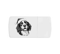 Azeeda 'English Springer Spaniel Wearing Santa Hat' Pill Box with Tablet Splitter (PI00039460)