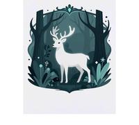 Azeeda 'Ethereal White Stag Spirit' Temporary Tattoo - Water Resistant, Skin-Safe, Non-Toxic Transfer (TO00098175)
