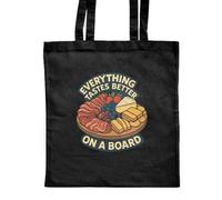 Azeeda 'Everything Tastes Better On A Board' Classic Black Tote Shopper Bag (ZB00026091)