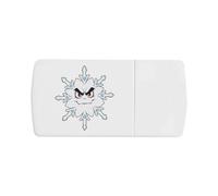 Azeeda 'Evil Snowflake' Pill Box with Splitter (PI00044312) | Compact Medicine Organiser / Tablet Cutter for Home and Travel