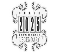 Azeeda Extra Large 720mm 'A Journey Through 2025' Clear Static Window Cling Sticker/Decal (Black) (WC00157065)