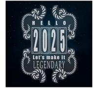 Azeeda Extra Large 720mm 'A Journey Through 2025' Clear Static Window Cling Sticker/Decal (White) (WC00157066)