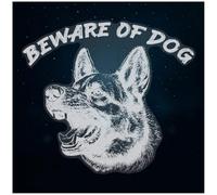 Azeeda Extra Large 720mm 'Beware of Dog German Shepherd ' Clear Static Window Cling Sticker/Decal (White) (WC00158316)